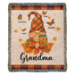 Personalized Heirloom Artwork Woven Blanket Gnome Grandma-Express Your Love Gifts