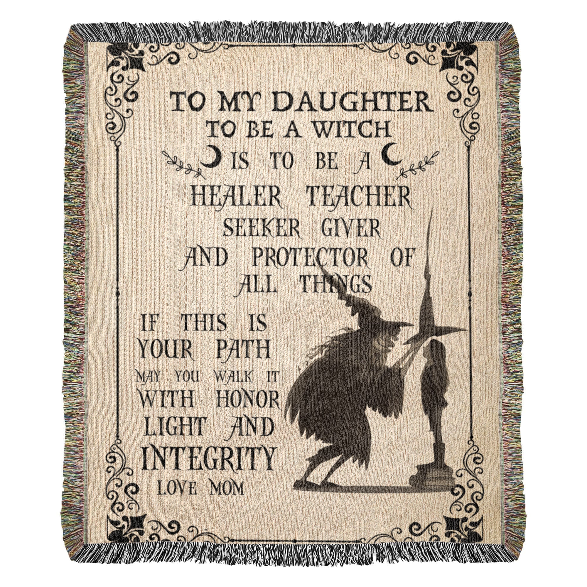 Heirloom Artwork Woven Blanket To My Daughter To Be a Witch-Express Your Love Gifts