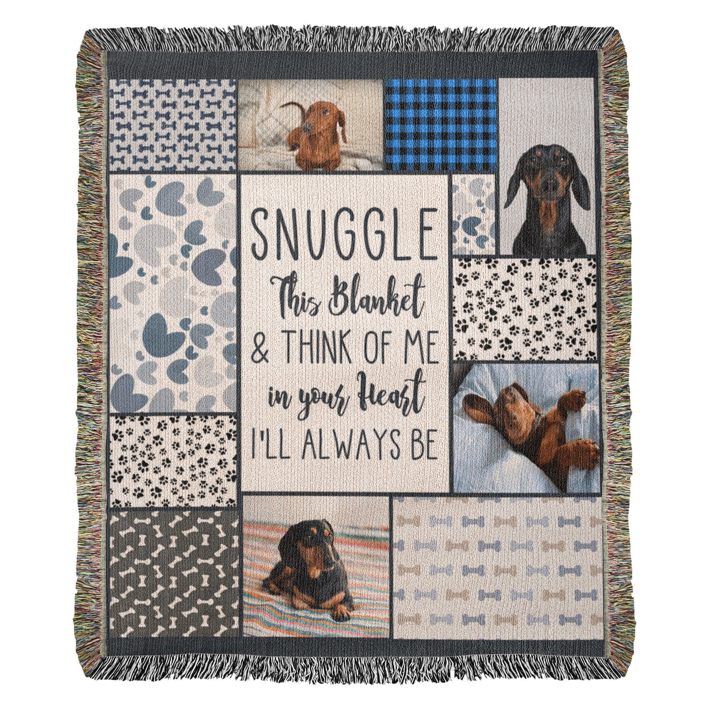 Personalized Heirloom Artwork Woven Blanket Snuggle-Express Your Love Gifts