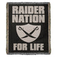 Raider Nation For Life Heirloom Artwork Woven Blanket-Express Your Love Gifts