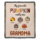 Personalized Heirloom Artwork Woven Blanket Favorite Pumpkin-Express Your Love Gifts