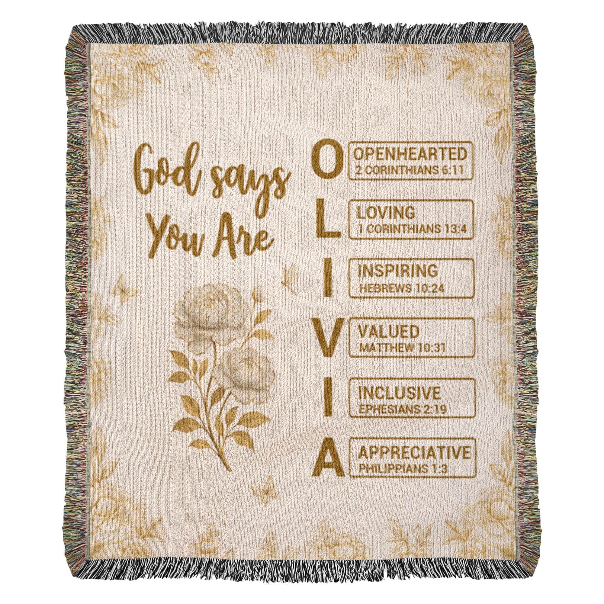 Personalized Heirloom Artwork Woven Blanket God Says You Are-Express Your Love Gifts