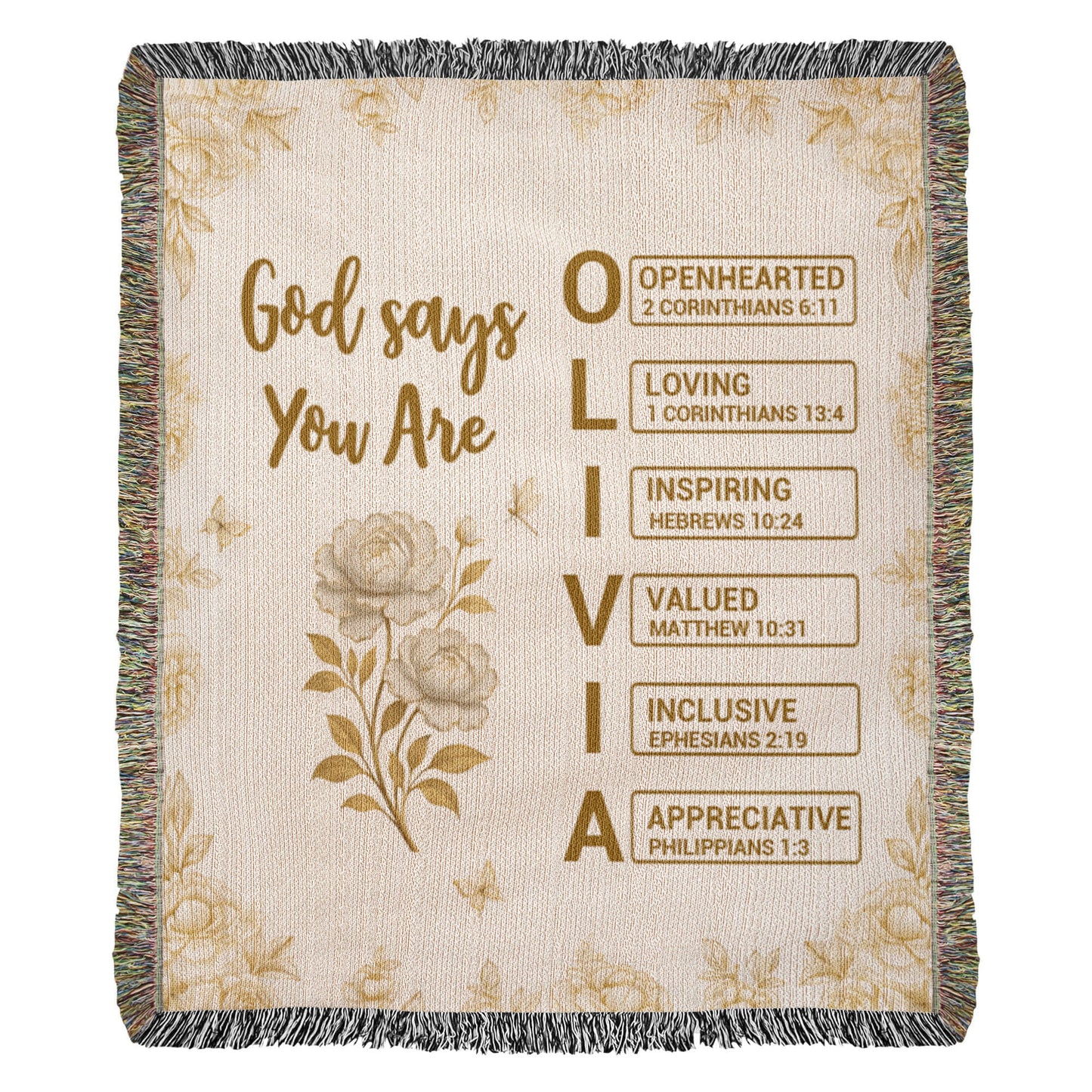 Personalized Heirloom Artwork Woven Blanket God Says You Are-Express Your Love Gifts
