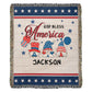 Personalized Heirloom Artwork Woven Blanket God Bless America-Express Your Love Gifts