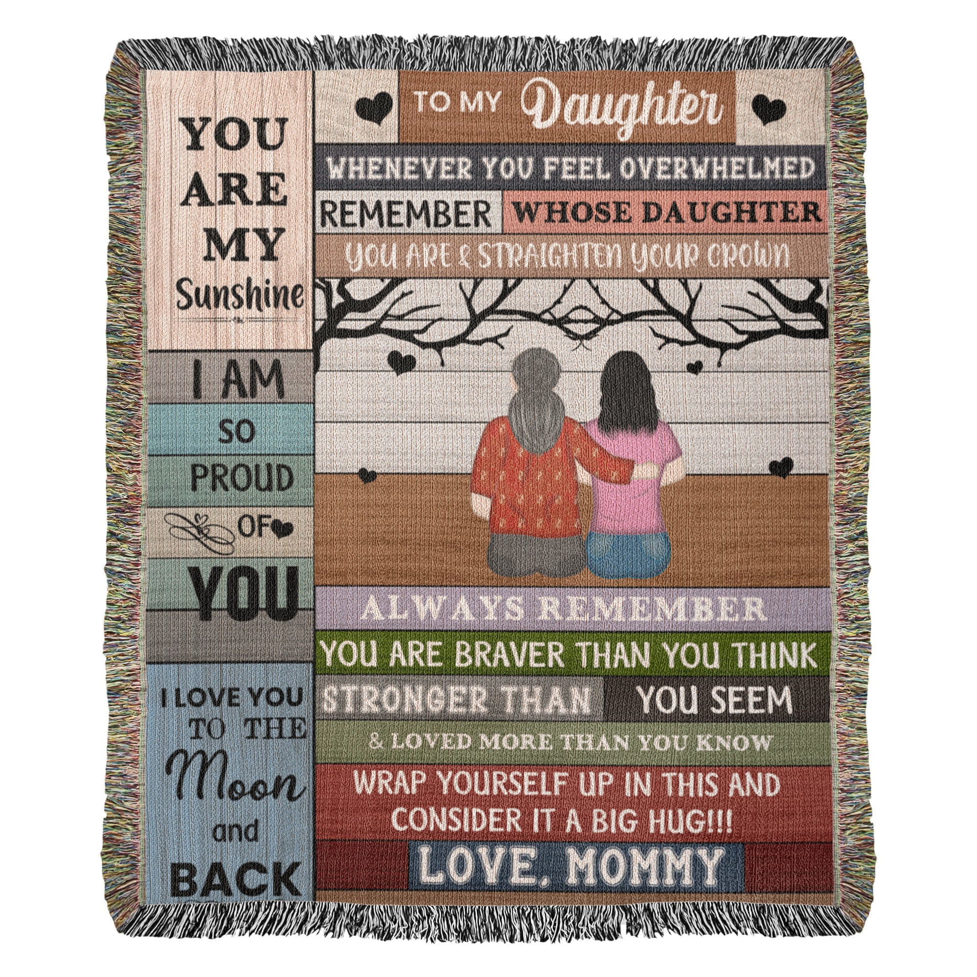 Heirloom Artwork Woven Blanket To My Daughter You Are My Sunshine-Express Your Love Gifts