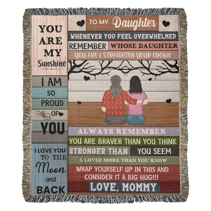 Heirloom Artwork Woven Blanket To My Daughter You Are My Sunshine-Express Your Love Gifts
