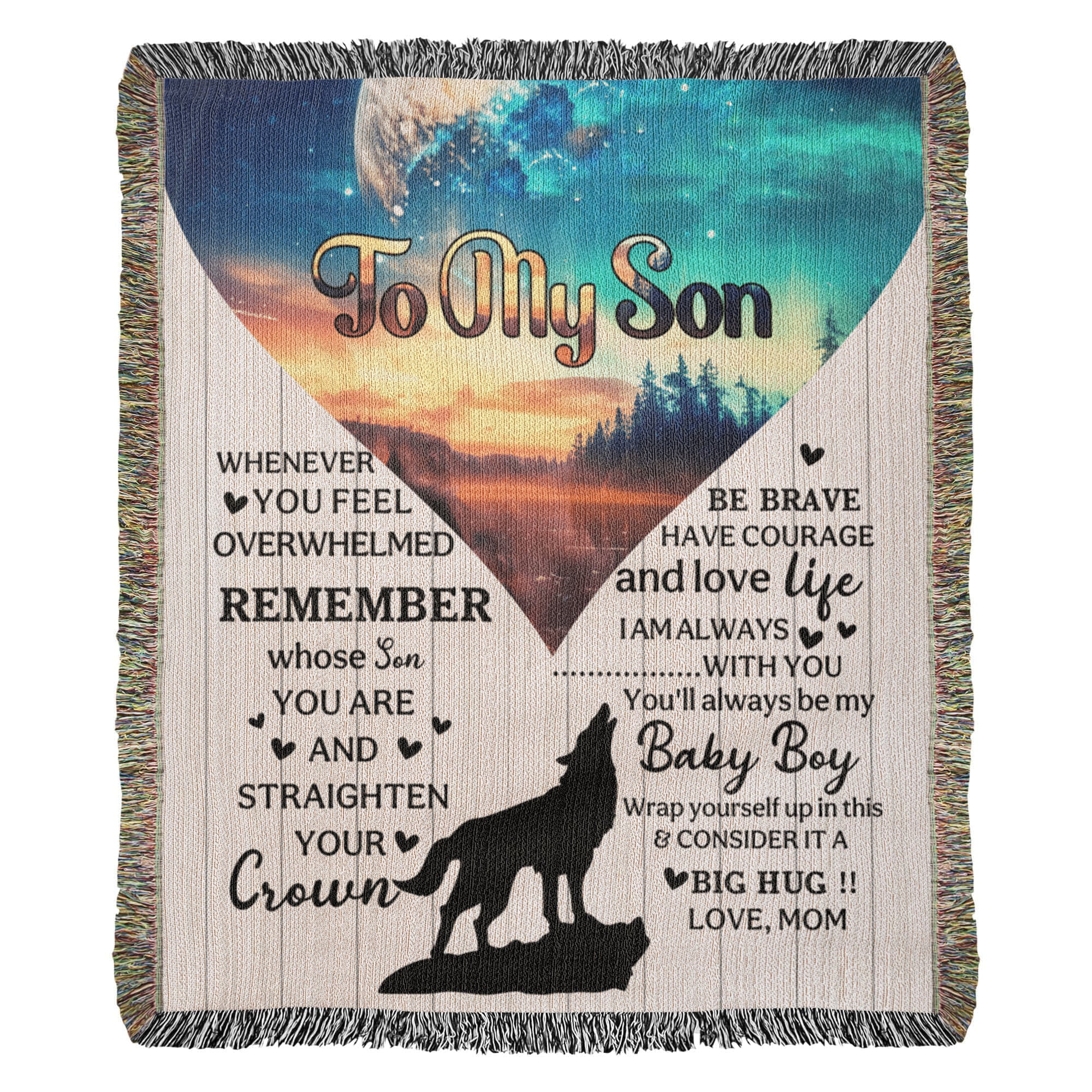 Heirloom Artwork Woven Blanket To My Son Remember Whose You Are-Express Your Love Gifts