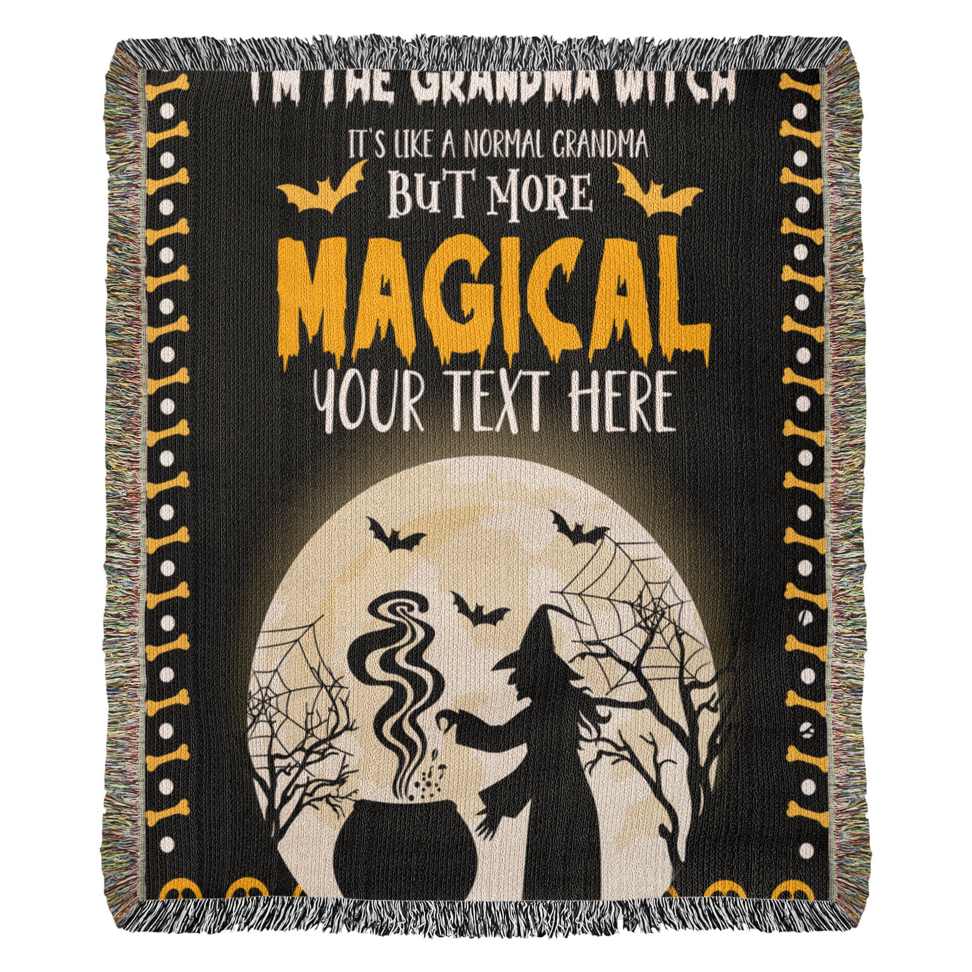 Personalized Heirloom Artwork Woven Blanket Grandma Witch-Express Your Love Gifts