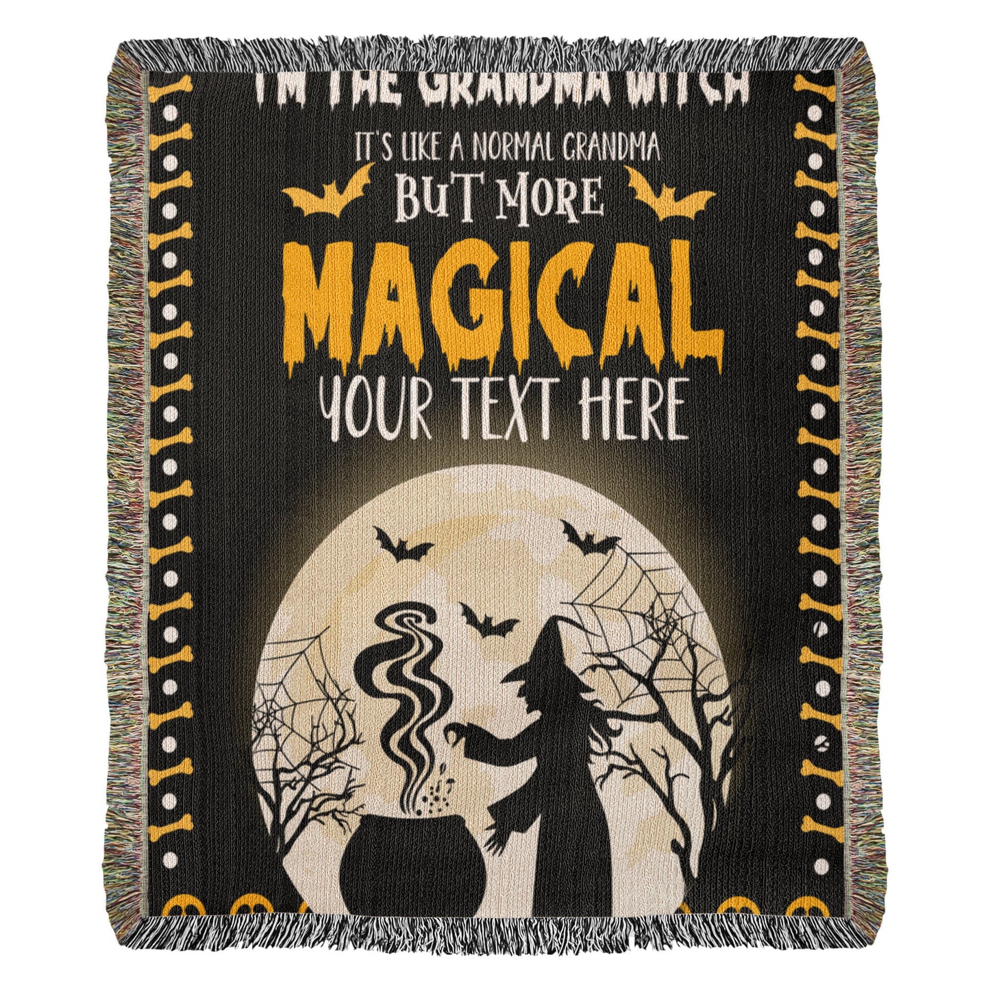 Personalized Heirloom Artwork Woven Blanket Grandma Witch-Express Your Love Gifts