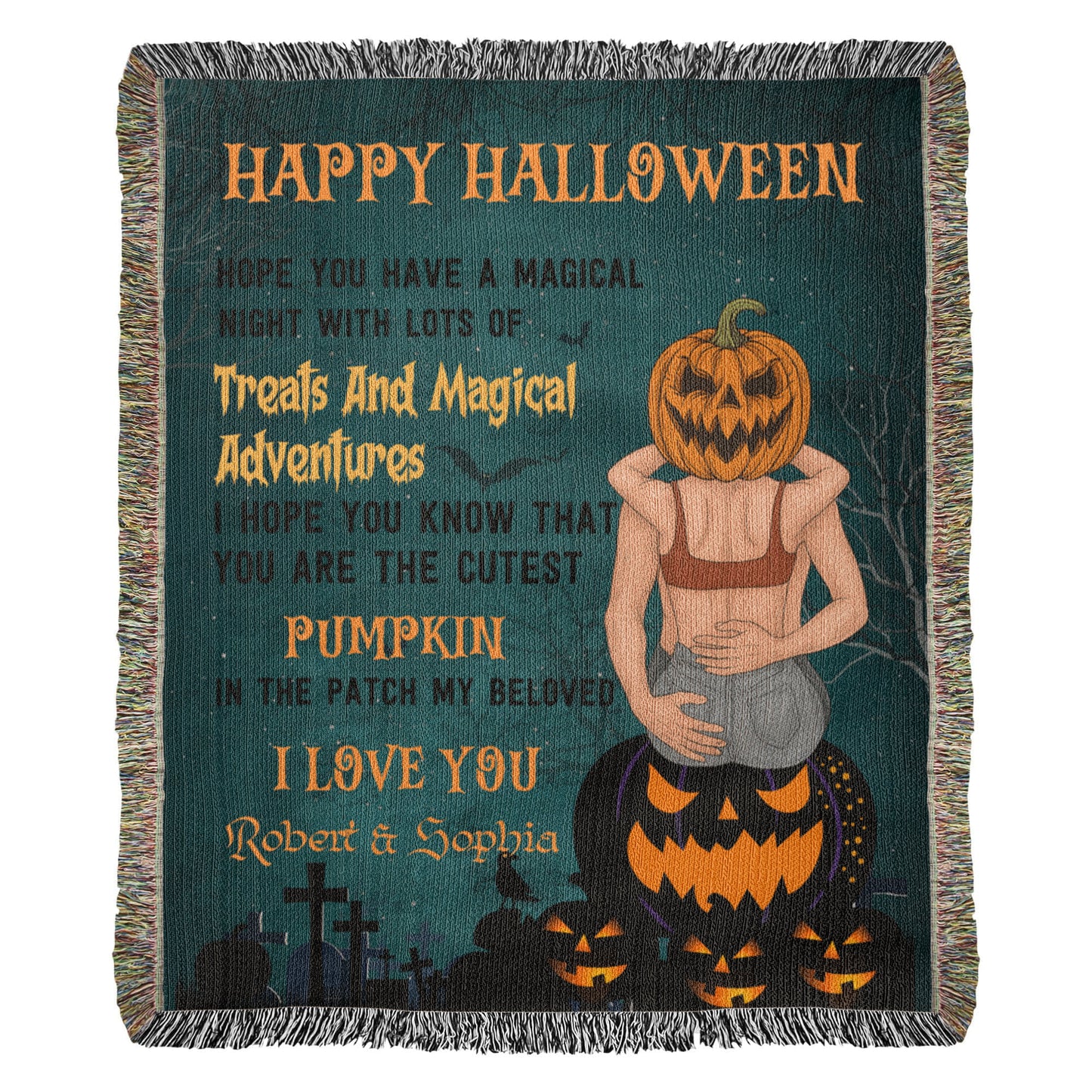 Personalized Heirloom Artwork Woven Blanket Treats and Magical Adventure-Express Your Love Gifts