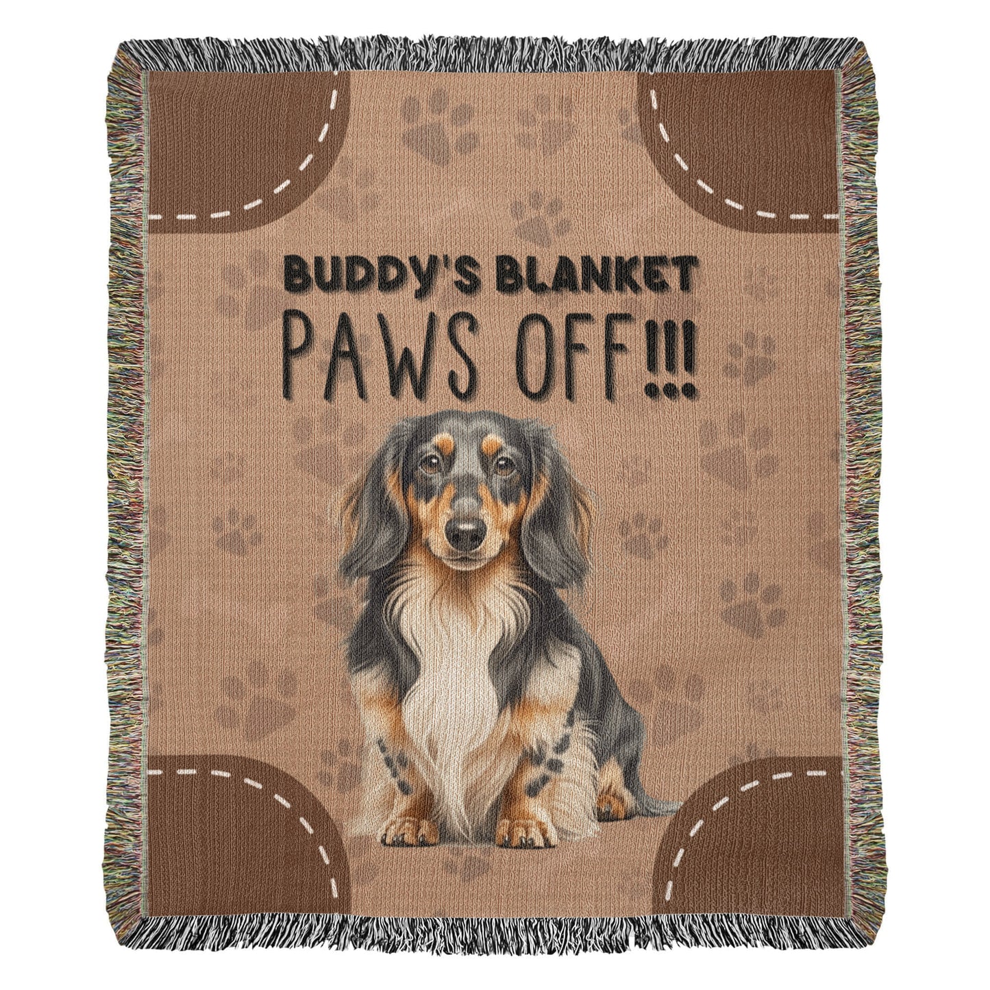 Heirloom Artwork Woven Blanket Paws Off-Express Your Love Gifts