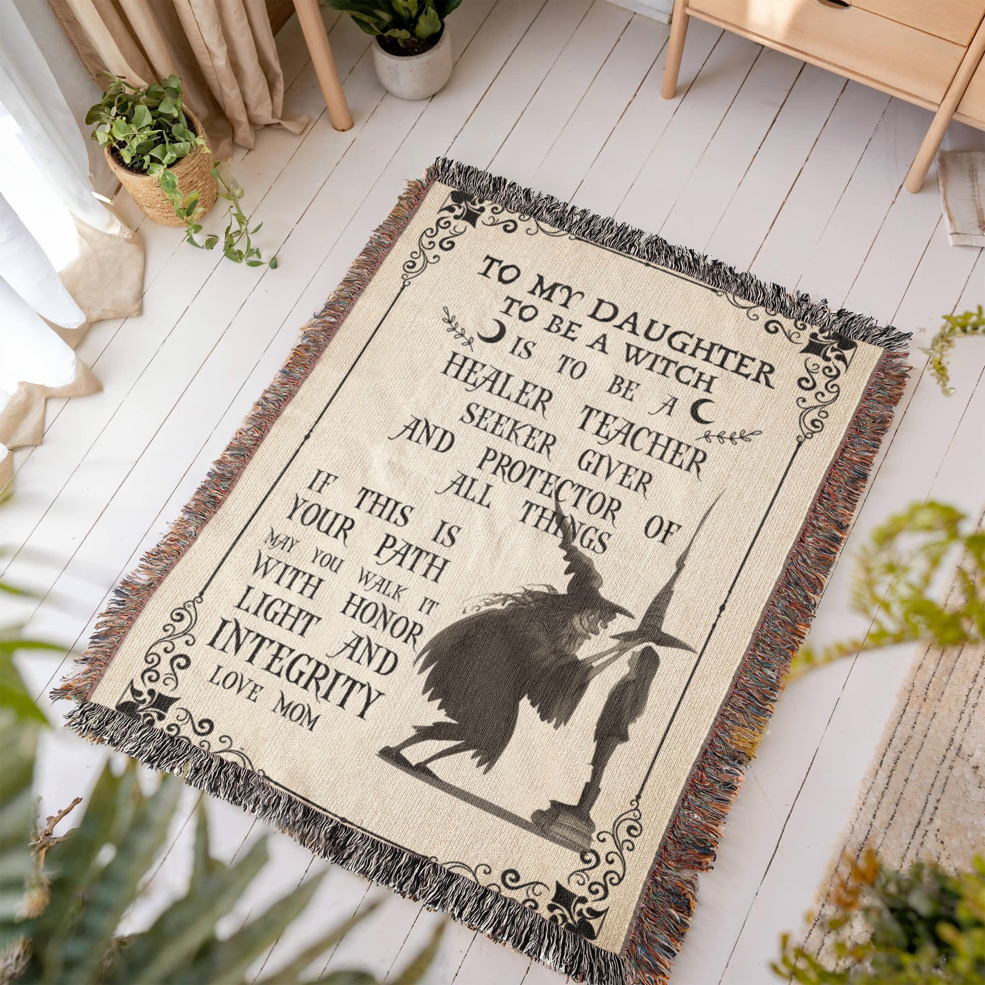 Heirloom Artwork Woven Blanket To My Daughter To Be a Witch-Express Your Love Gifts