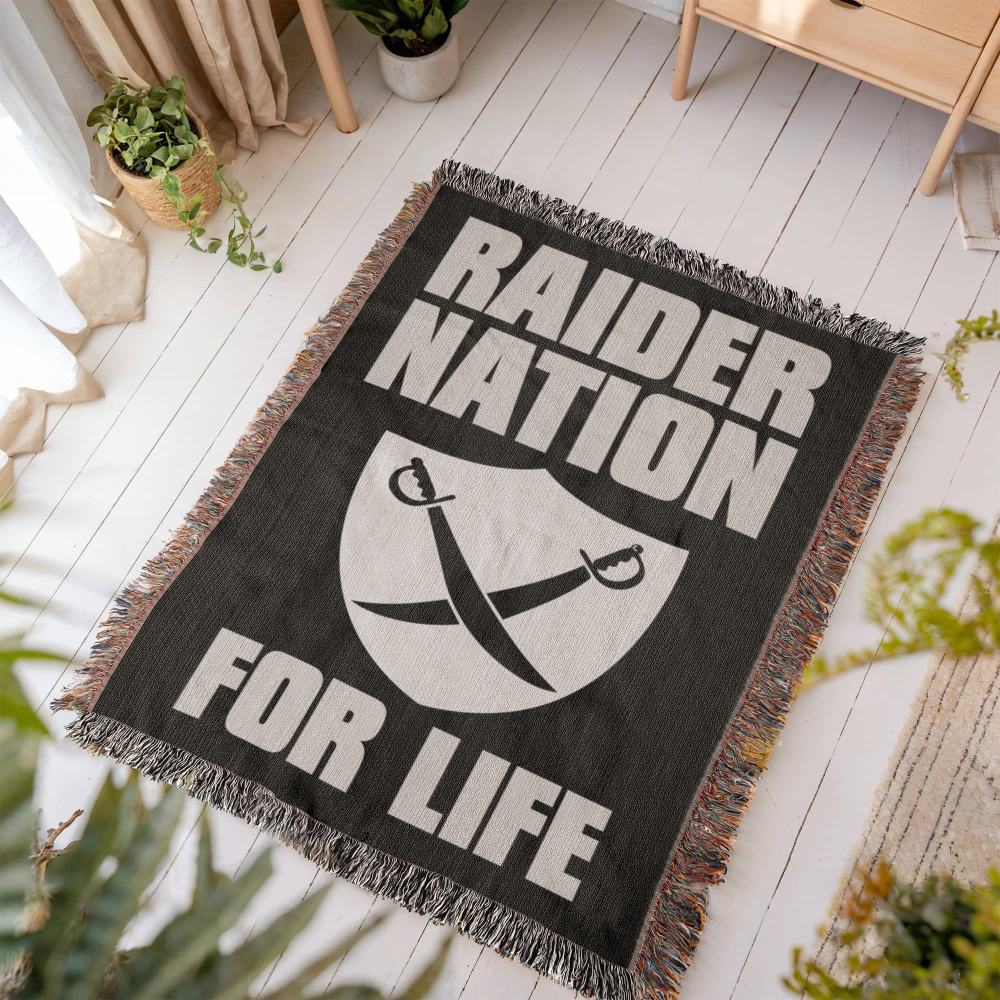 Raider Nation For Life Heirloom Artwork Woven Blanket-Express Your Love Gifts