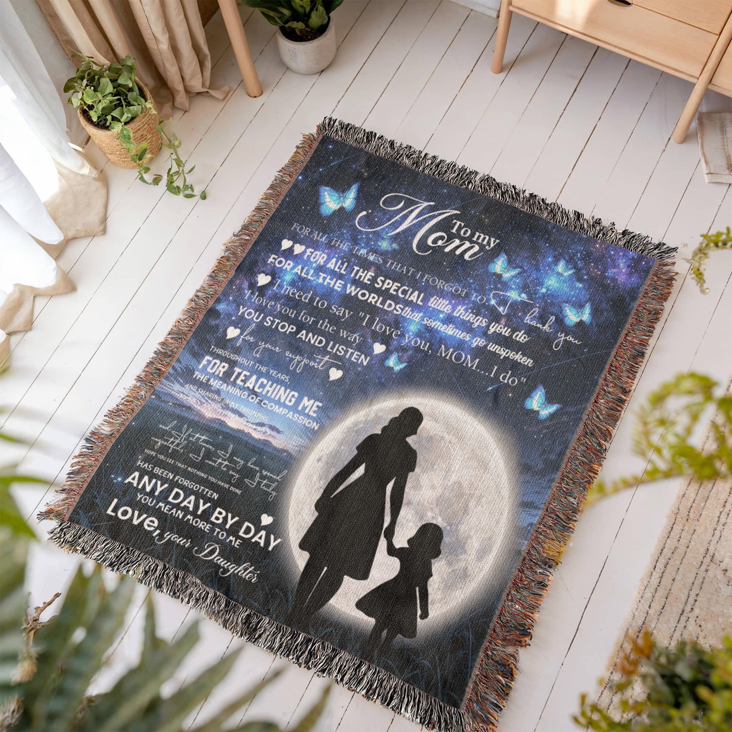 Heirloom Artwork Woven Blanket To My Mom You Mean More To Me-Express Your Love Gifts
