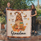 Personalized Heirloom Artwork Woven Blanket Gnome Grandma-Express Your Love Gifts