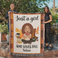 Personalized Heirloom Artwork Woven Blanket Just a Girl-Express Your Love Gifts