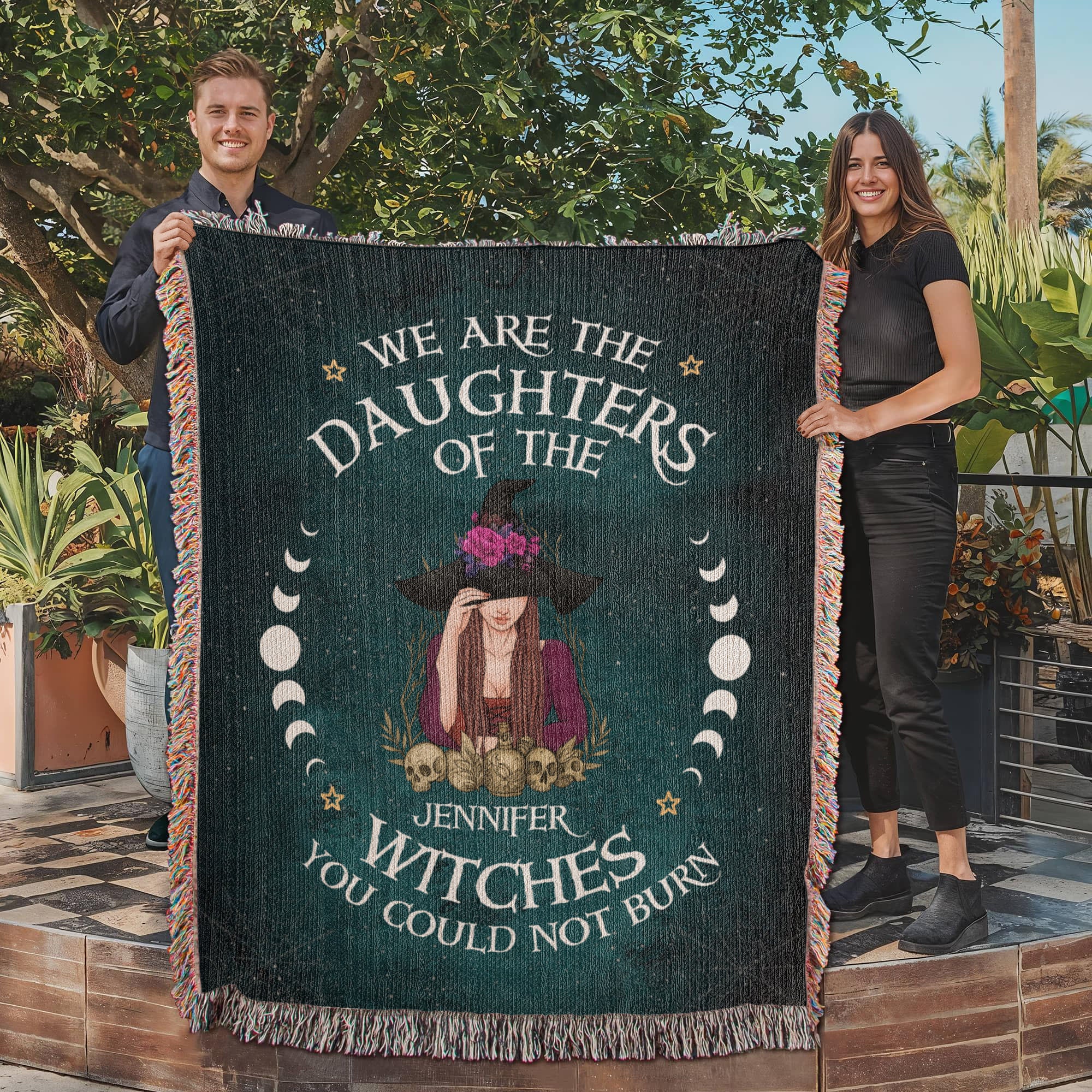 Personalized Heirloom Artwork Woven Blanket Daughters of the Withces-Express Your Love Gifts