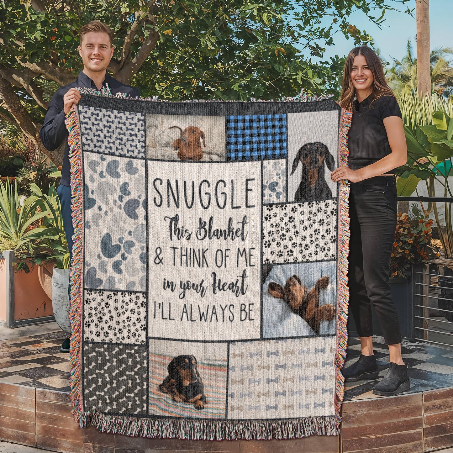 Personalized Heirloom Artwork Woven Blanket Snuggle-Express Your Love Gifts