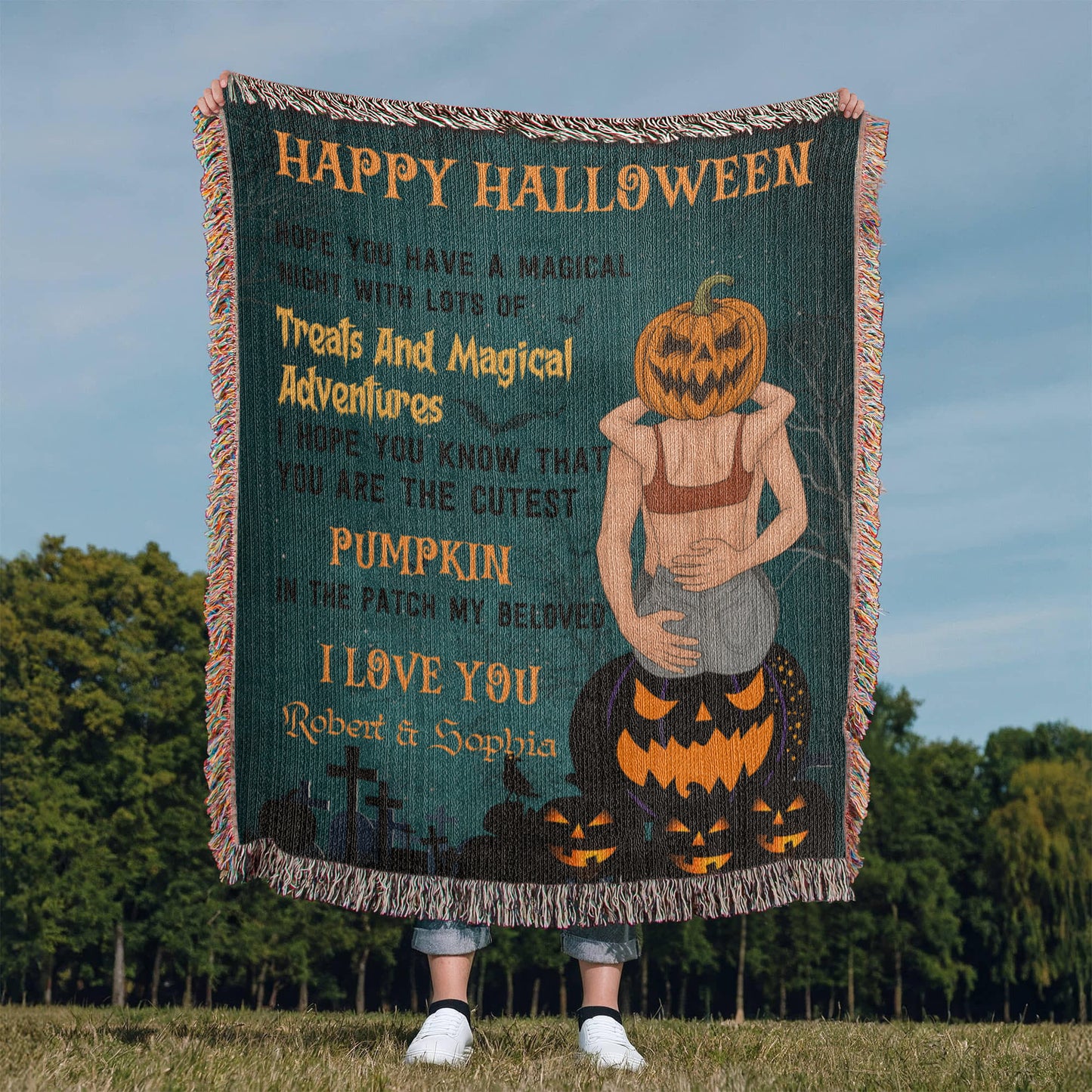 Personalized Heirloom Artwork Woven Blanket Treats and Magical Adventure-Express Your Love Gifts