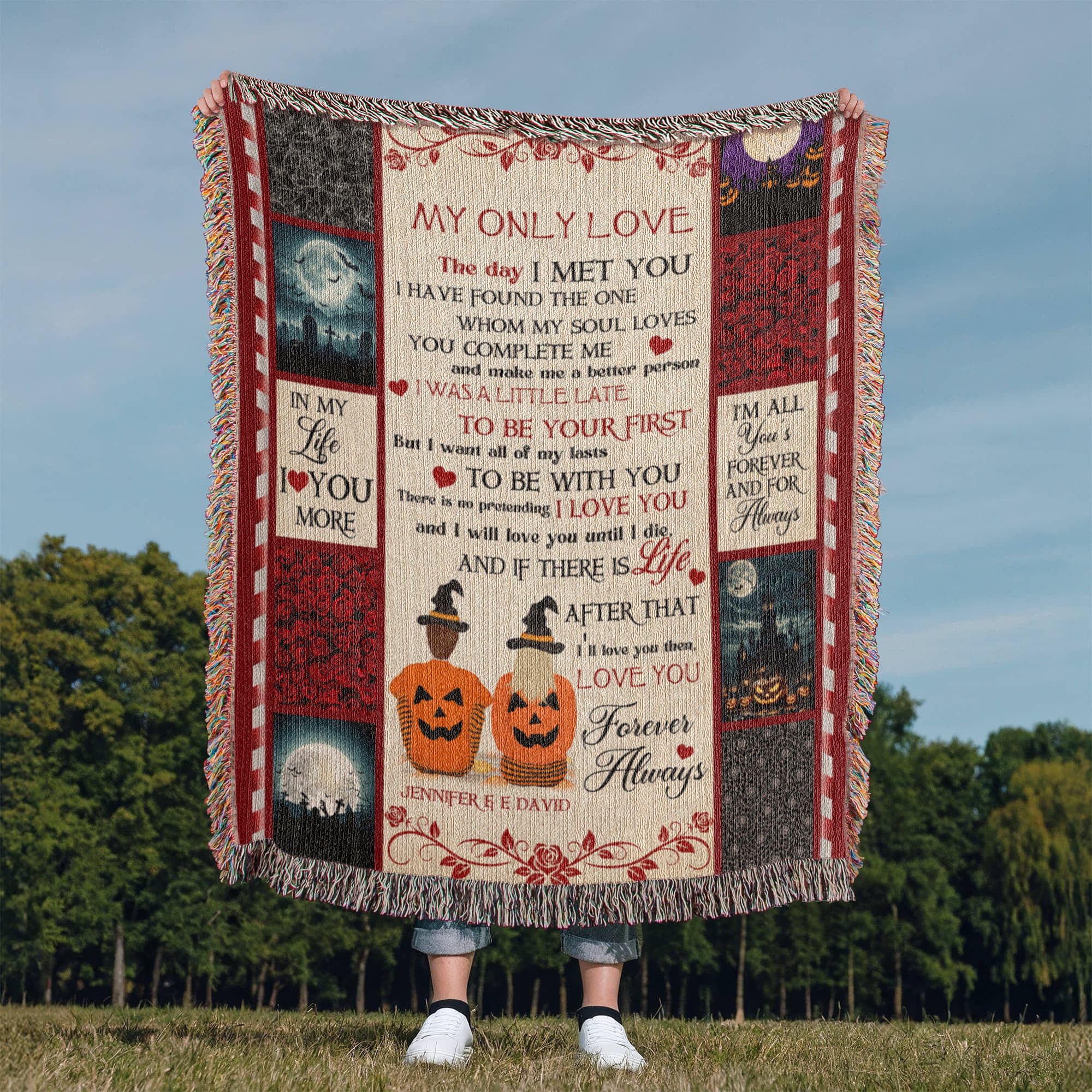 Personalized Heirloom Artwork Woven Blanket My Only Love-Express Your Love Gifts