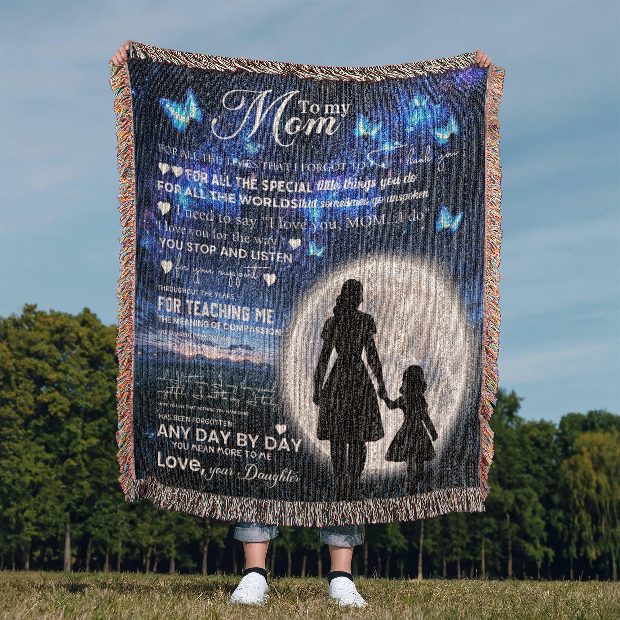 Heirloom Artwork Woven Blanket To My Mom You Mean More To Me-Express Your Love Gifts