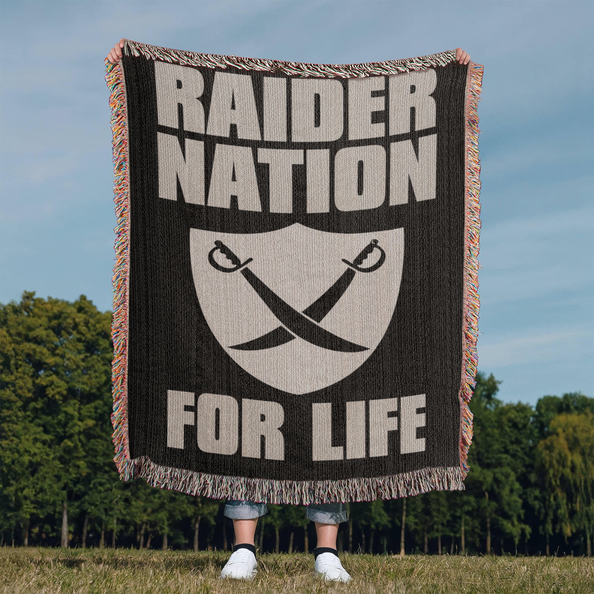Raider Nation For Life Heirloom Artwork Woven Blanket-Express Your Love Gifts