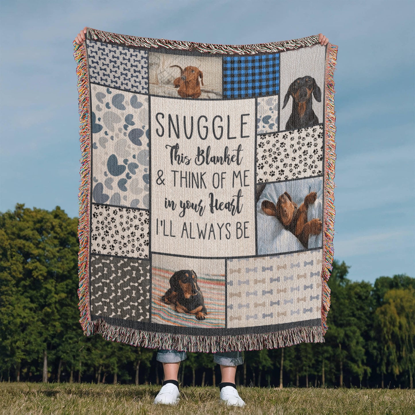 Personalized Heirloom Artwork Woven Blanket Snuggle-Express Your Love Gifts