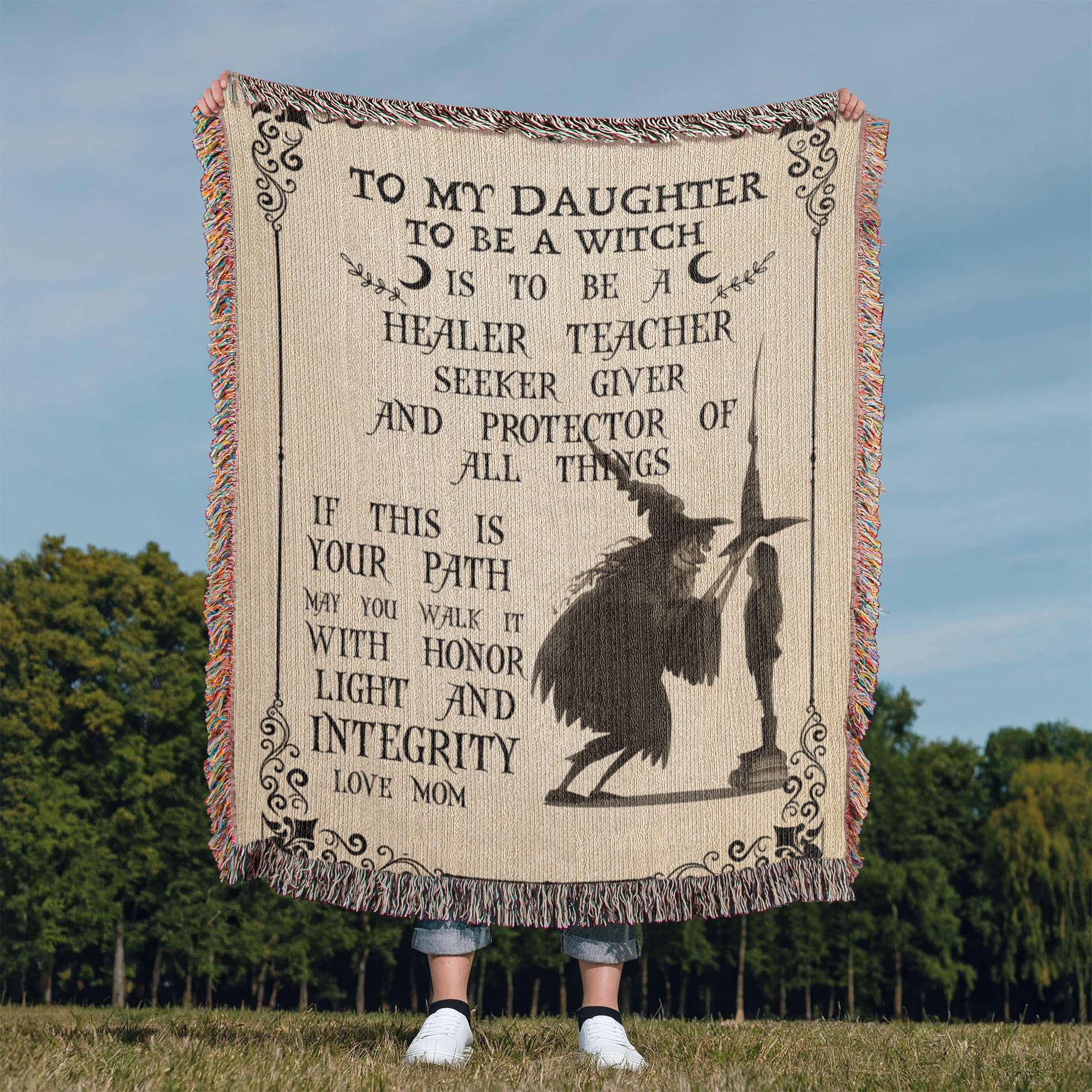 Heirloom Artwork Woven Blanket To My Daughter To Be a Witch-Express Your Love Gifts