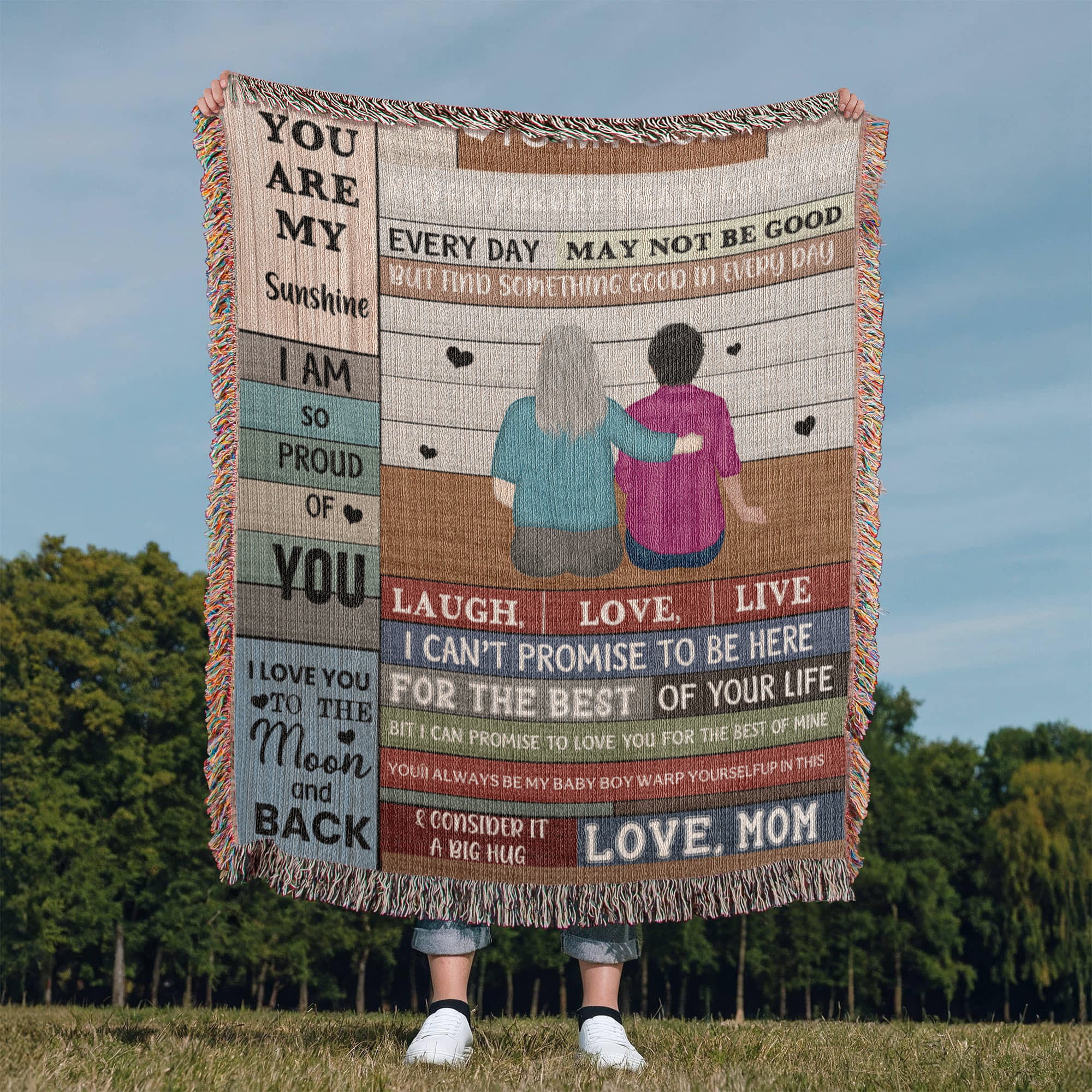 Heirloom Artwork Woven Blanket To My Son You Are My Sunshine-Express Your Love Gifts