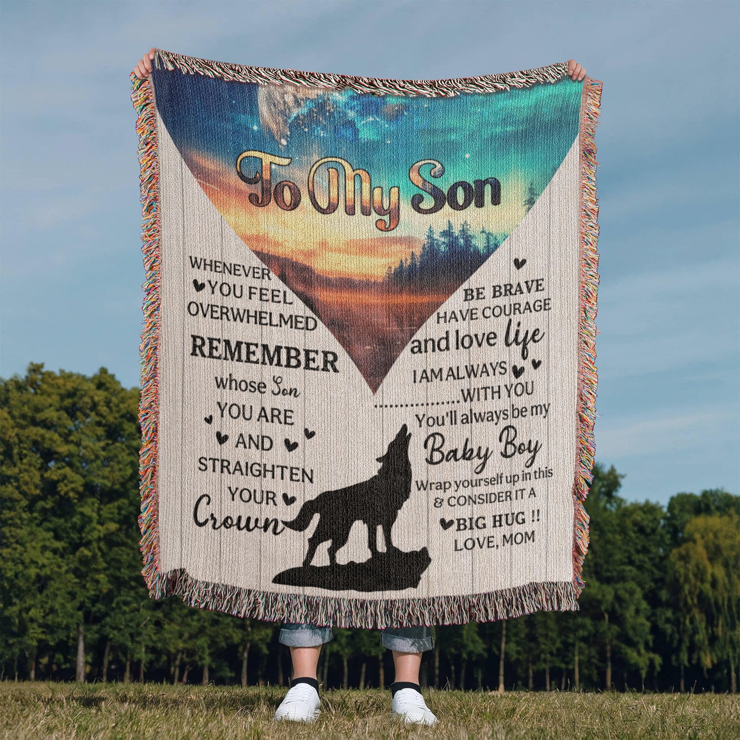 Heirloom Artwork Woven Blanket To My Son Remember Whose You Are-Express Your Love Gifts