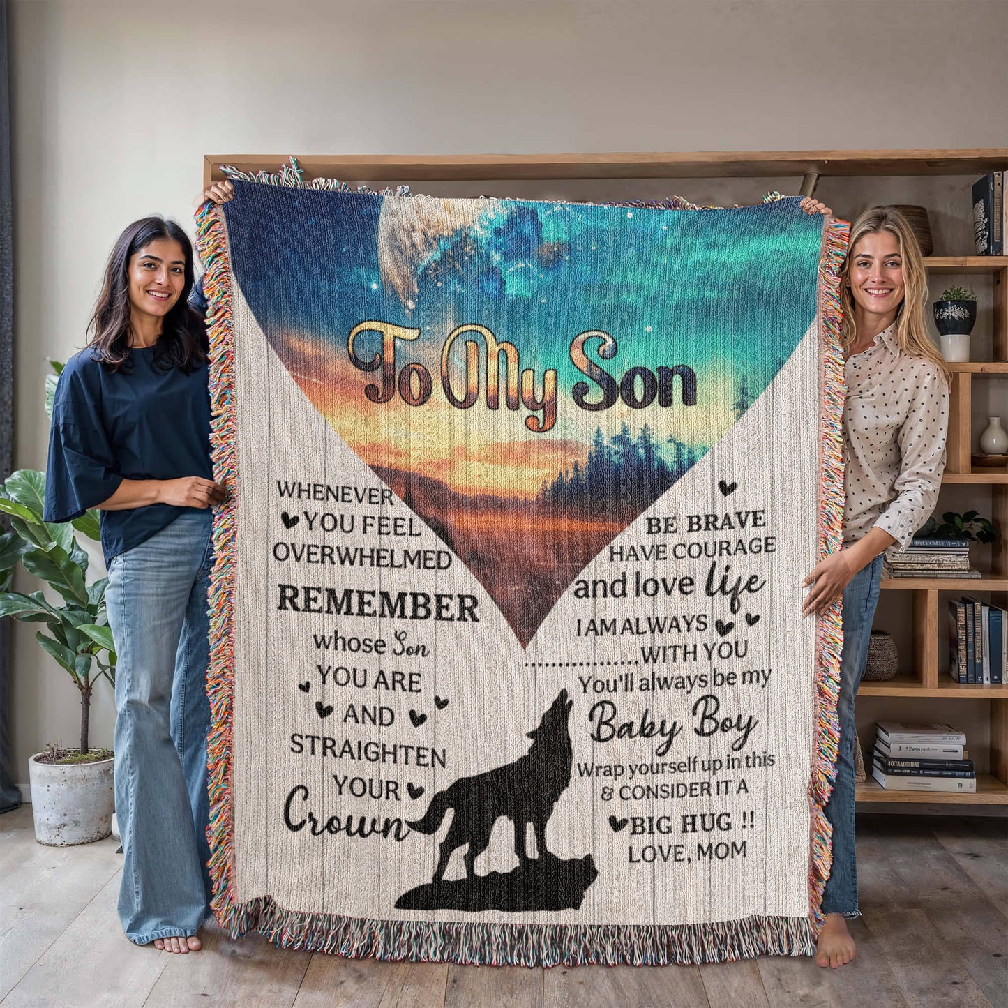 Heirloom Artwork Woven Blanket To My Son Remember Whose You Are-Express Your Love Gifts