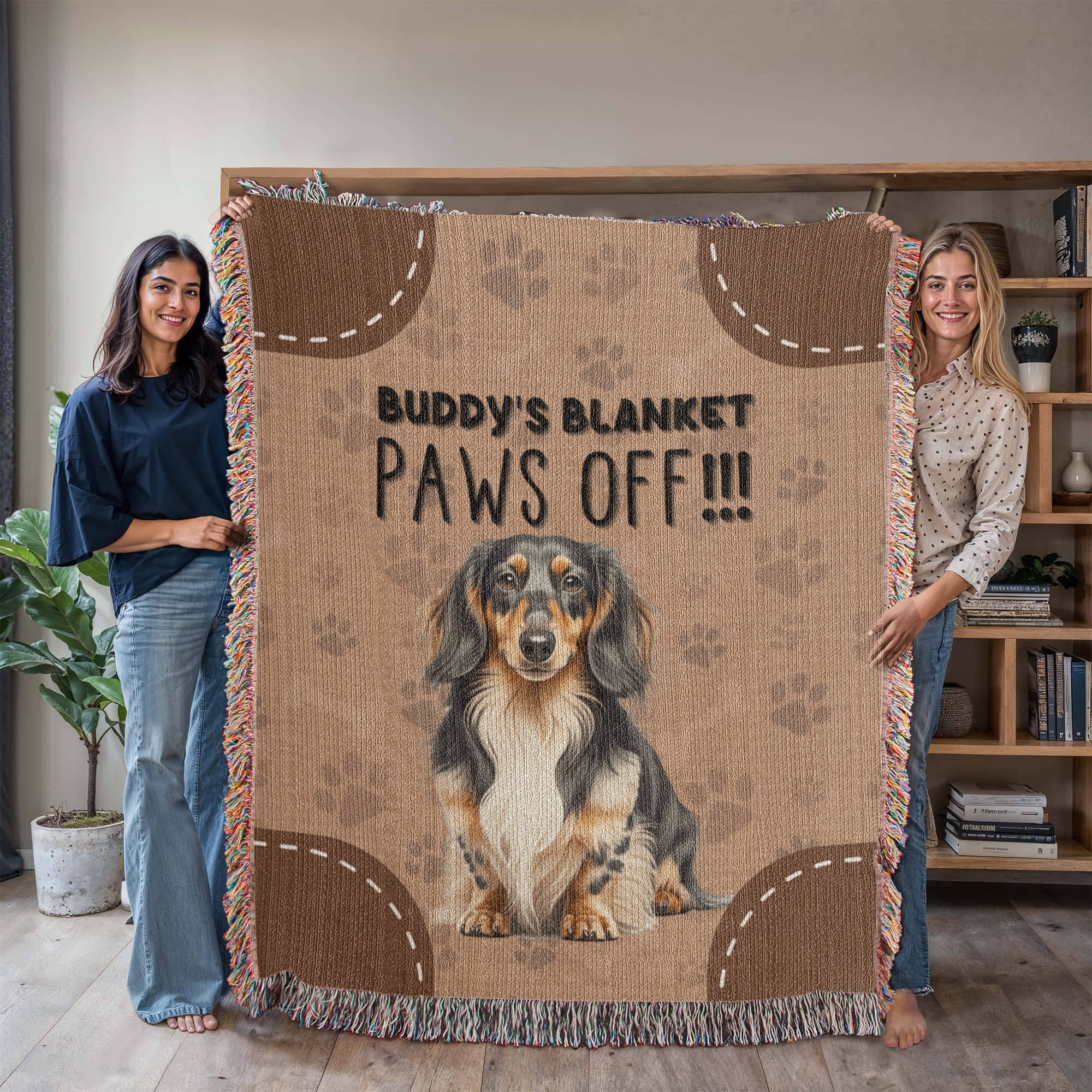 Heirloom Artwork Woven Blanket Paws Off-Express Your Love Gifts