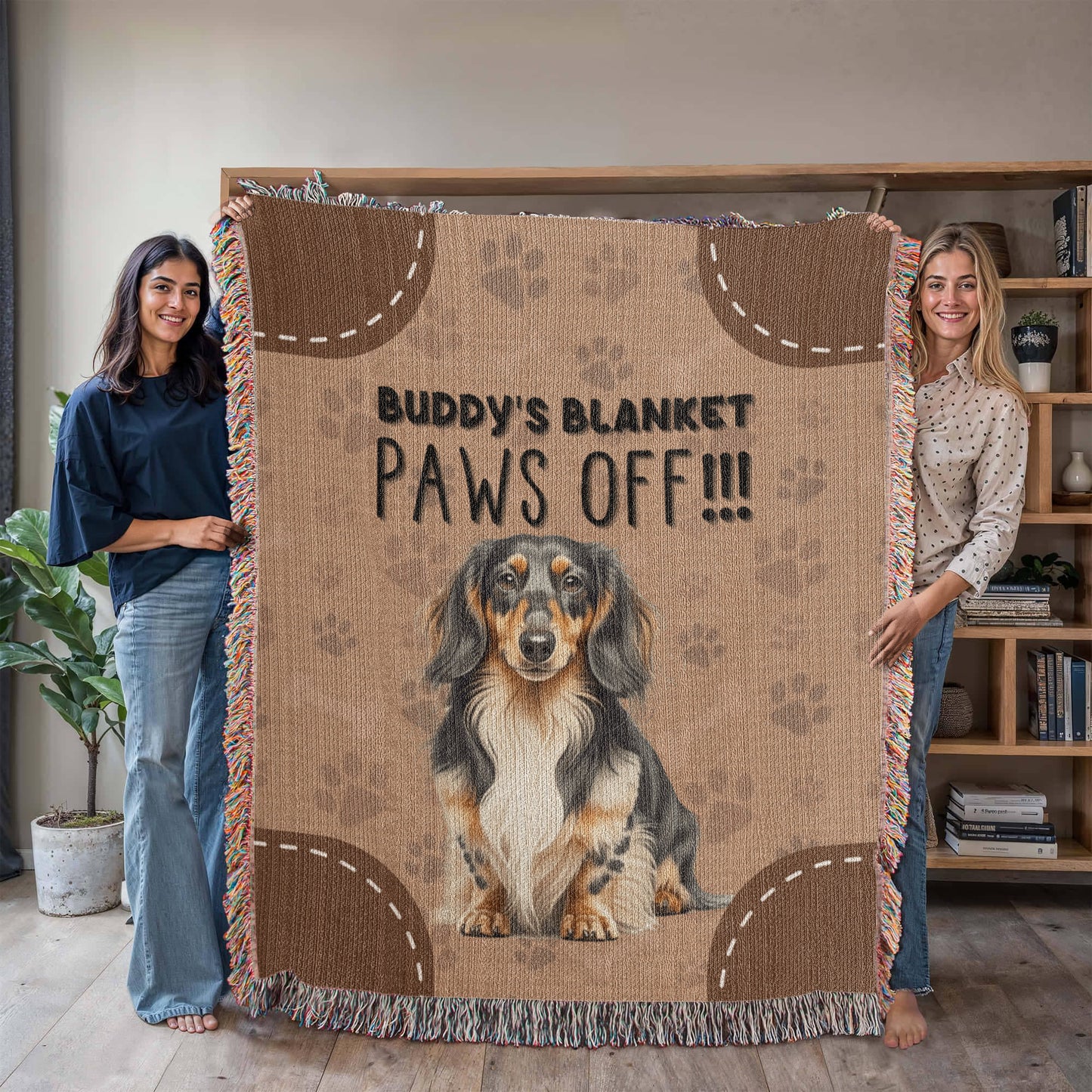 Heirloom Artwork Woven Blanket Paws Off-Express Your Love Gifts