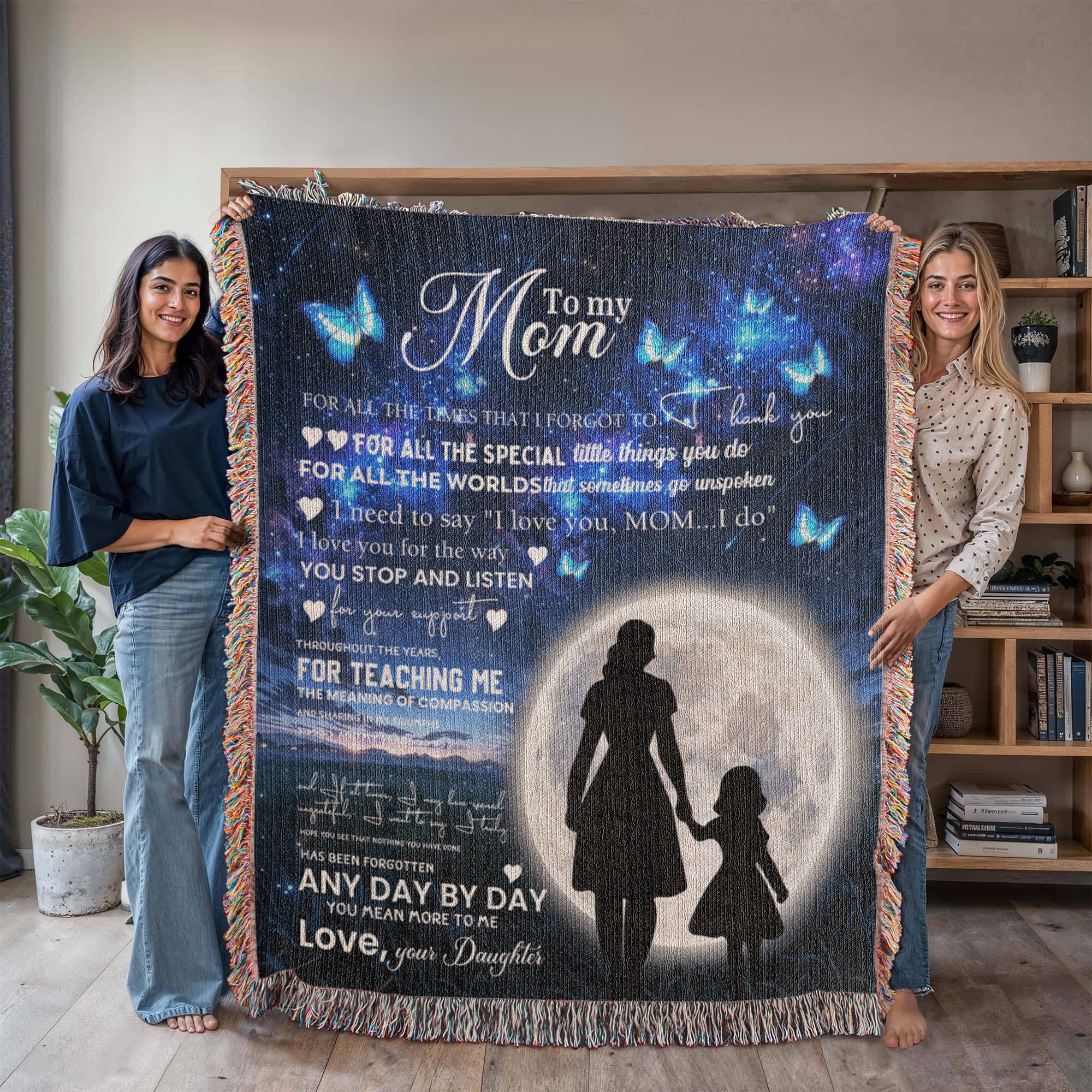 Heirloom Artwork Woven Blanket To My Mom You Mean More To Me-Express Your Love Gifts