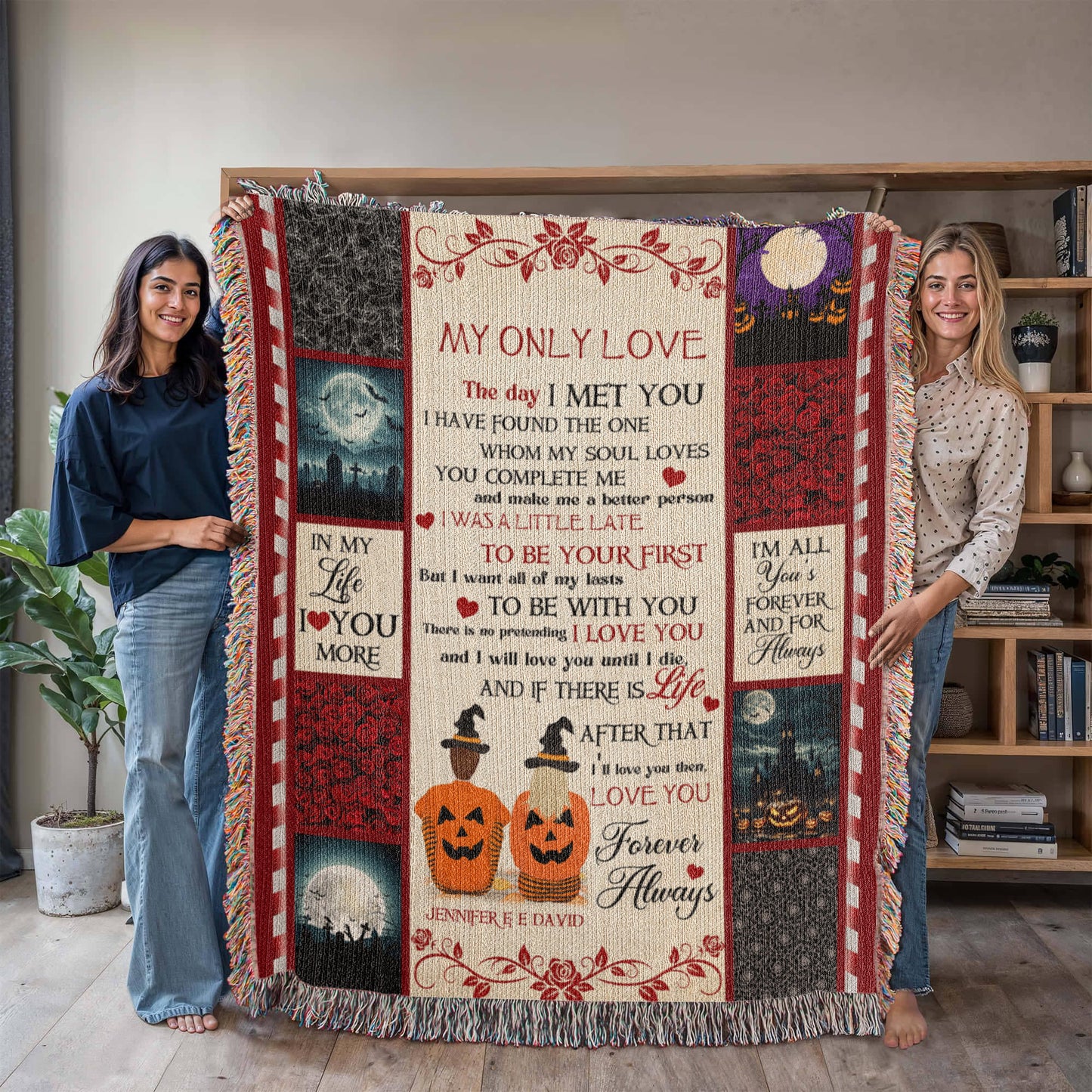Personalized Heirloom Artwork Woven Blanket My Only Love-Express Your Love Gifts