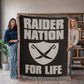 Raider Nation For Life Heirloom Artwork Woven Blanket-Express Your Love Gifts