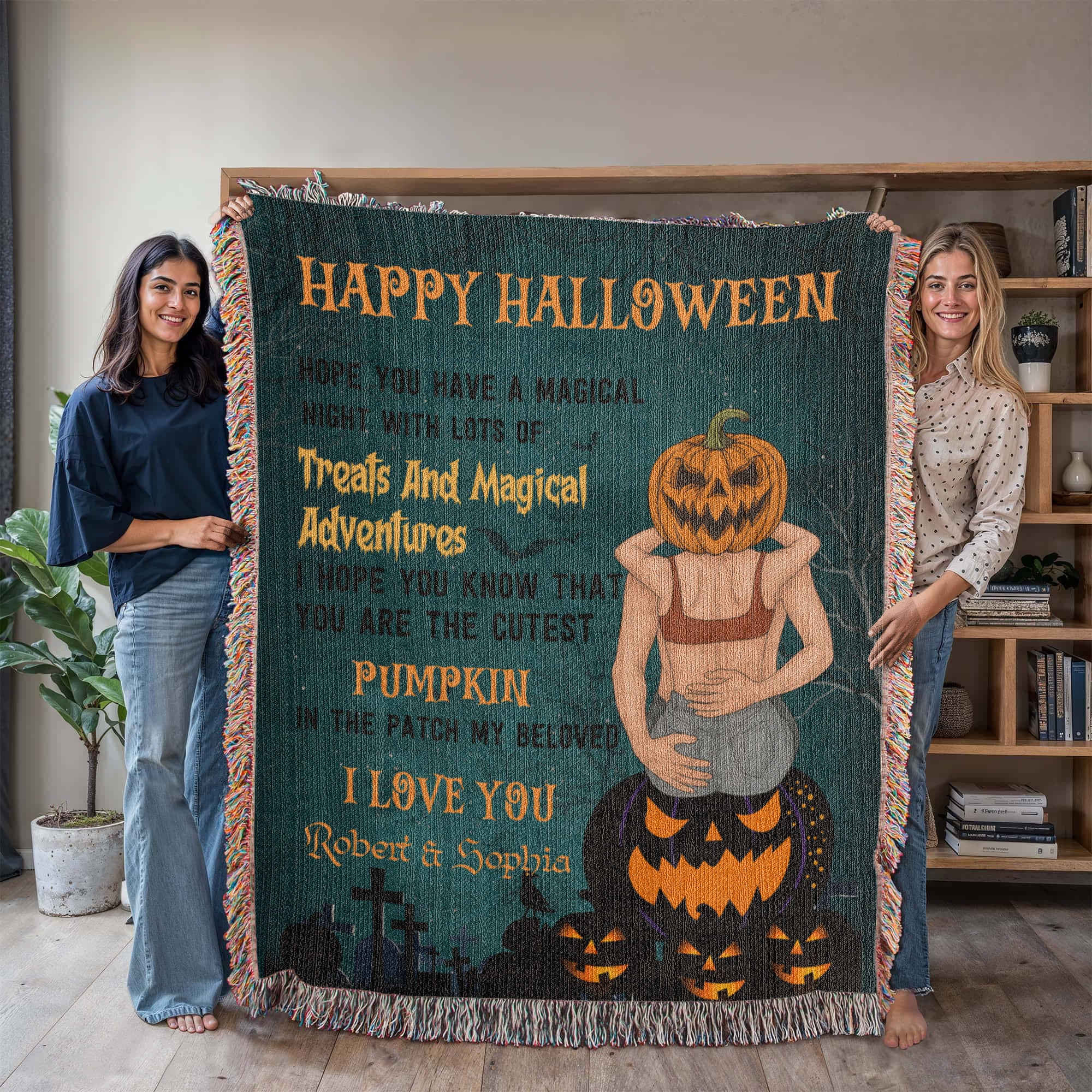 Personalized Heirloom Artwork Woven Blanket Treats and Magical Adventure-Express Your Love Gifts