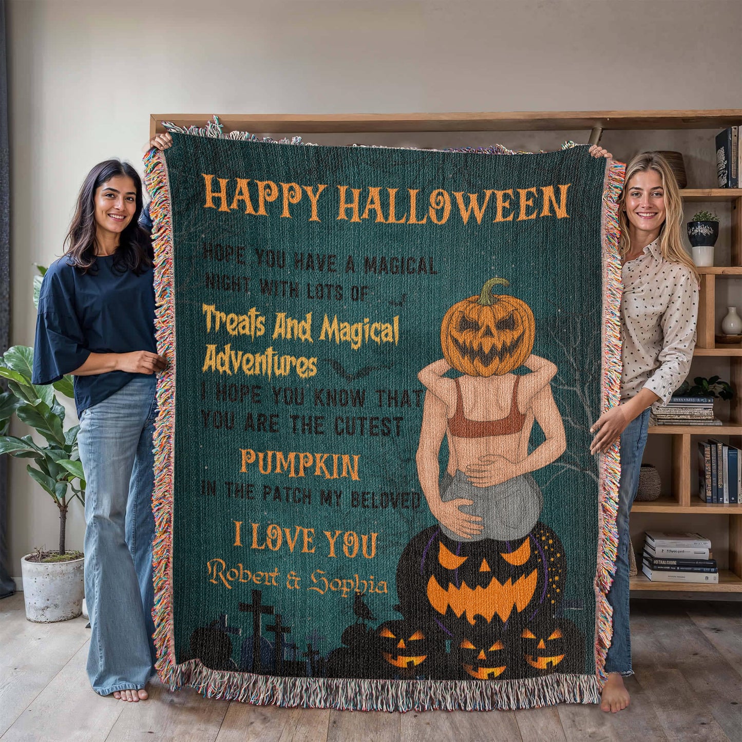 Personalized Heirloom Artwork Woven Blanket Treats and Magical Adventure-Express Your Love Gifts