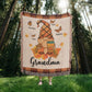 Personalized Heirloom Artwork Woven Blanket Gnome Grandma-Express Your Love Gifts