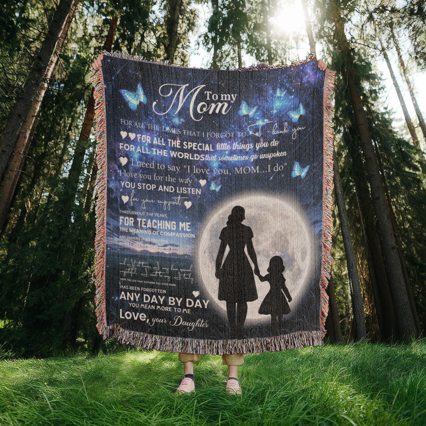 Heirloom Artwork Woven Blanket To My Mom You Mean More To Me-Express Your Love Gifts