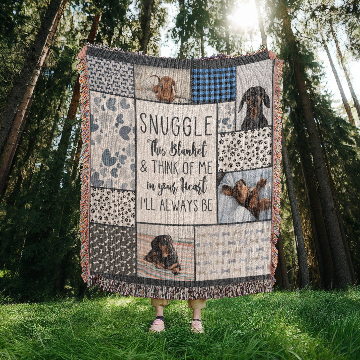 Personalized Heirloom Artwork Woven Blanket Snuggle-Express Your Love Gifts