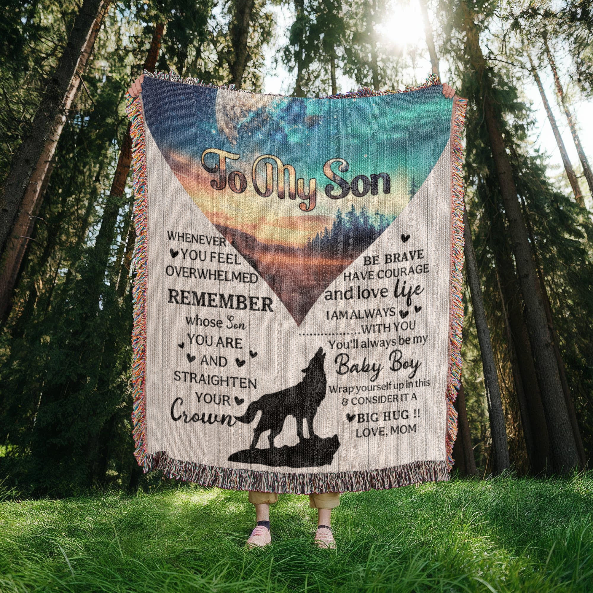 Heirloom Artwork Woven Blanket To My Son Remember Whose You Are-Express Your Love Gifts