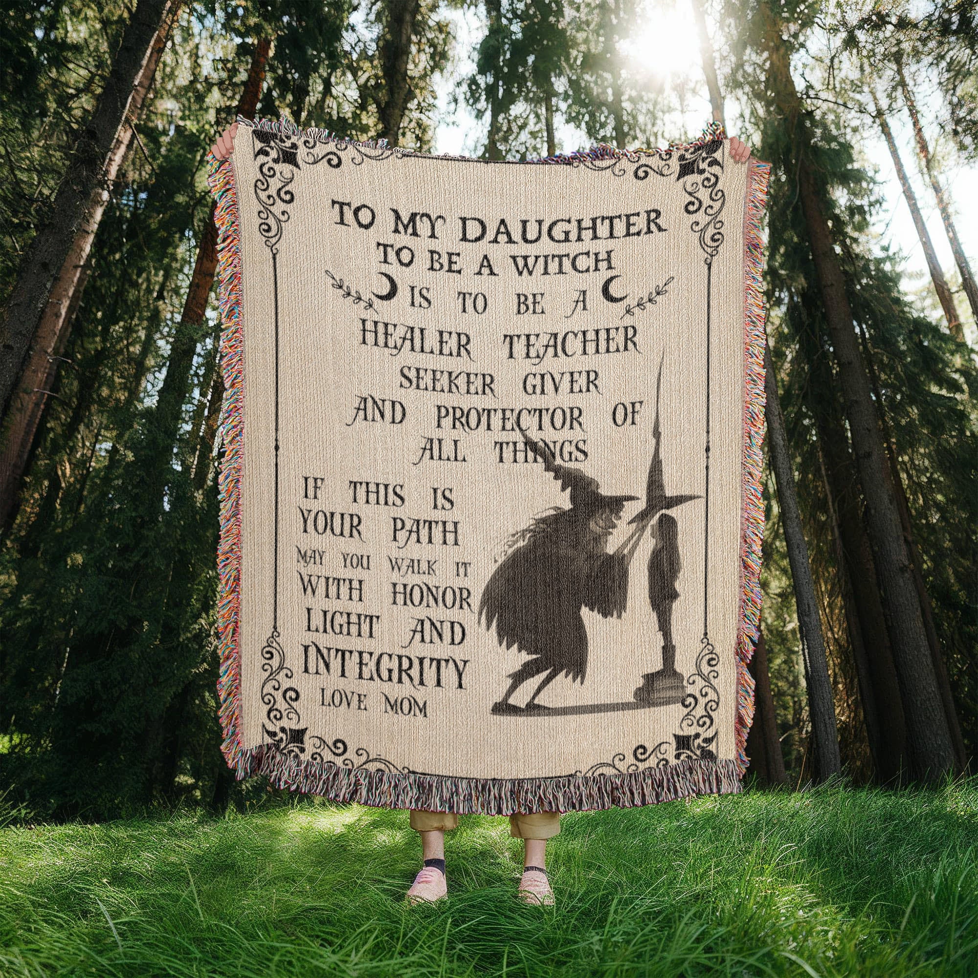 Heirloom Artwork Woven Blanket To My Daughter To Be a Witch-Express Your Love Gifts