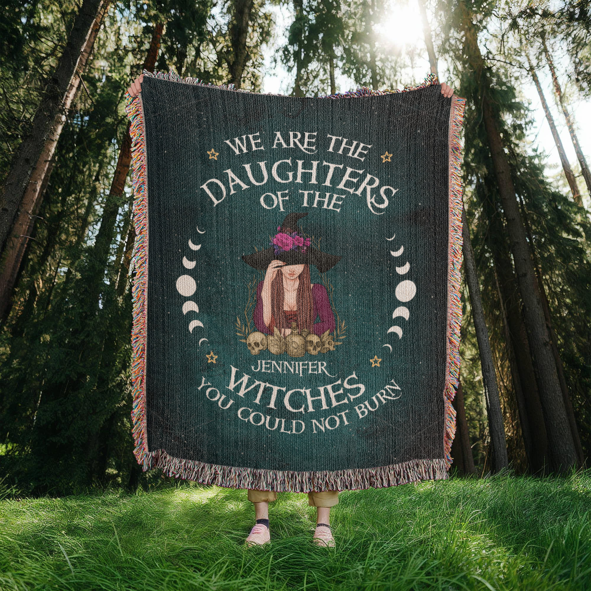 Personalized Heirloom Artwork Woven Blanket Daughters of the Withces-Express Your Love Gifts