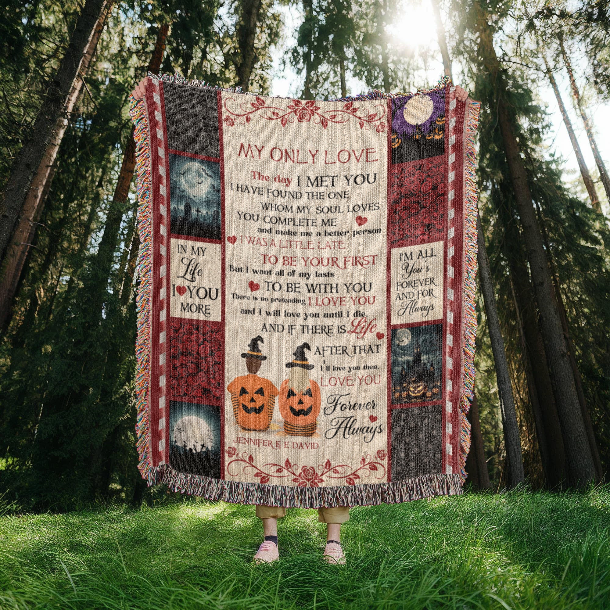 Personalized Heirloom Artwork Woven Blanket My Only Love-Express Your Love Gifts