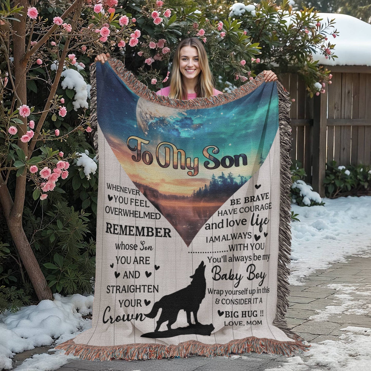 Heirloom Artwork Woven Blanket To My Son Remember Whose You Are-Express Your Love Gifts