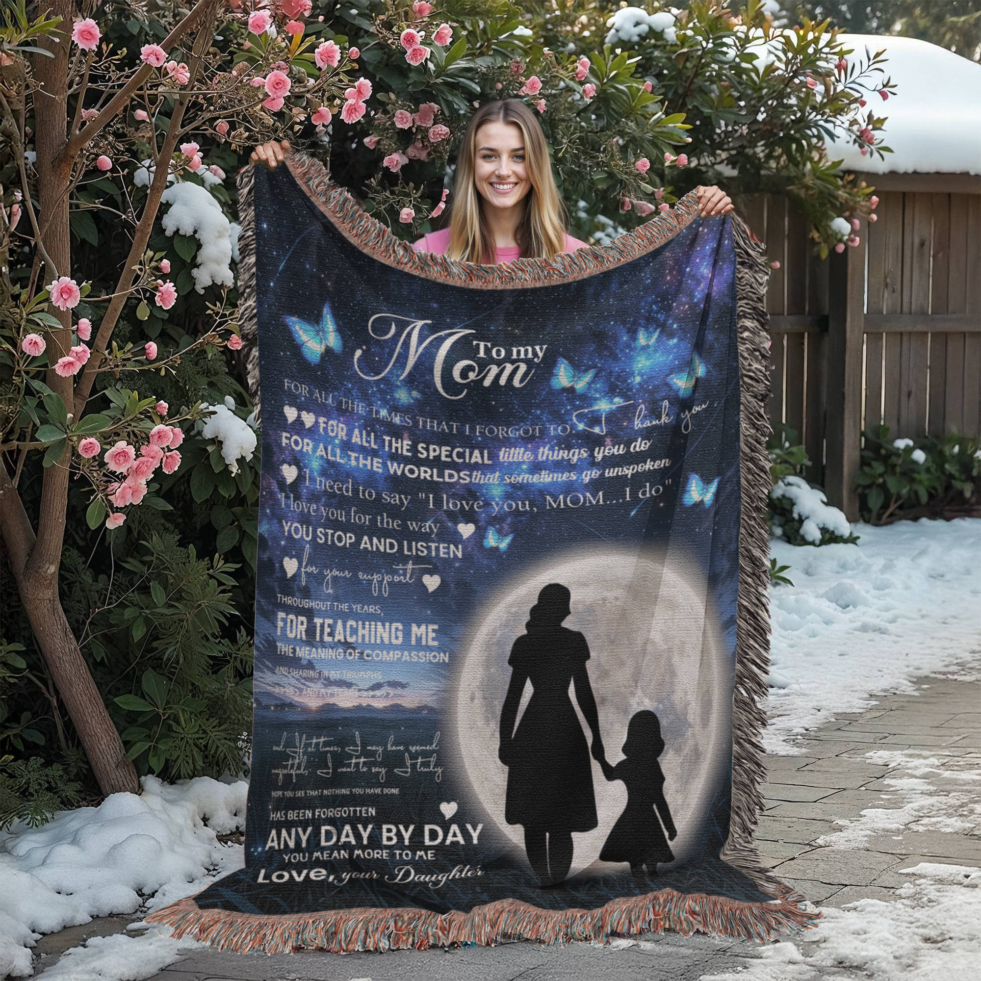 Heirloom Artwork Woven Blanket To My Mom You Mean More To Me-Express Your Love Gifts