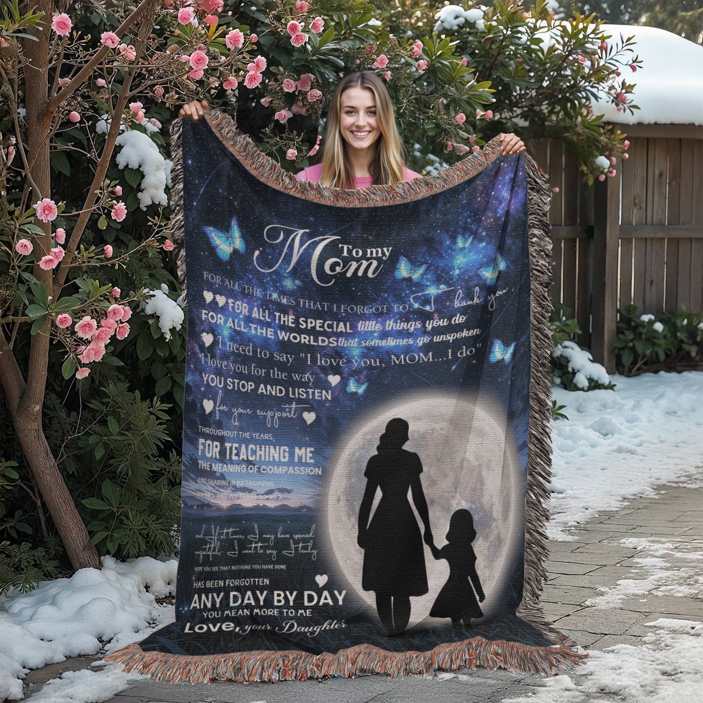 Heirloom Artwork Woven Blanket To My Mom You Mean More To Me-Express Your Love Gifts