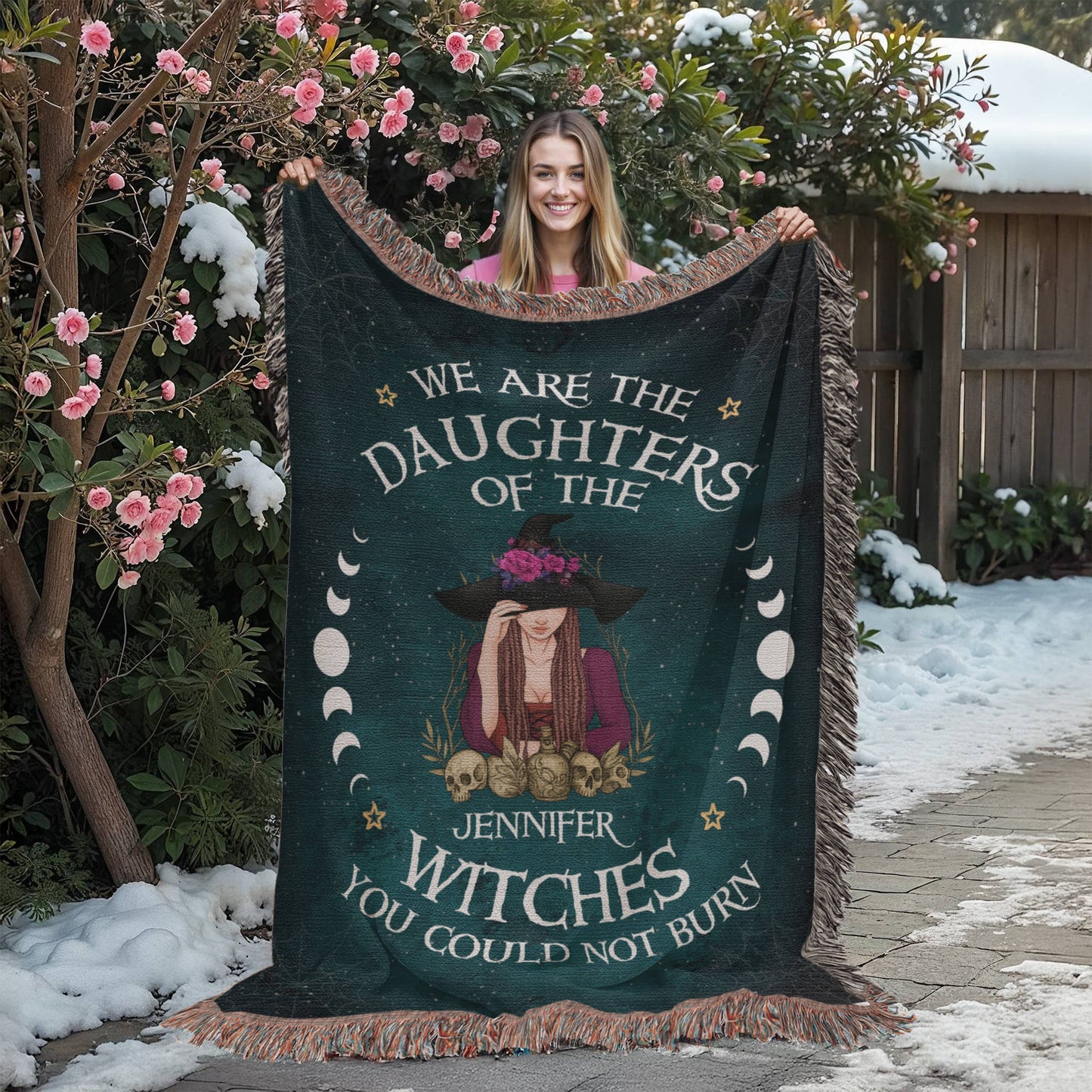 Personalized Heirloom Artwork Woven Blanket Daughters of the Withces-Express Your Love Gifts