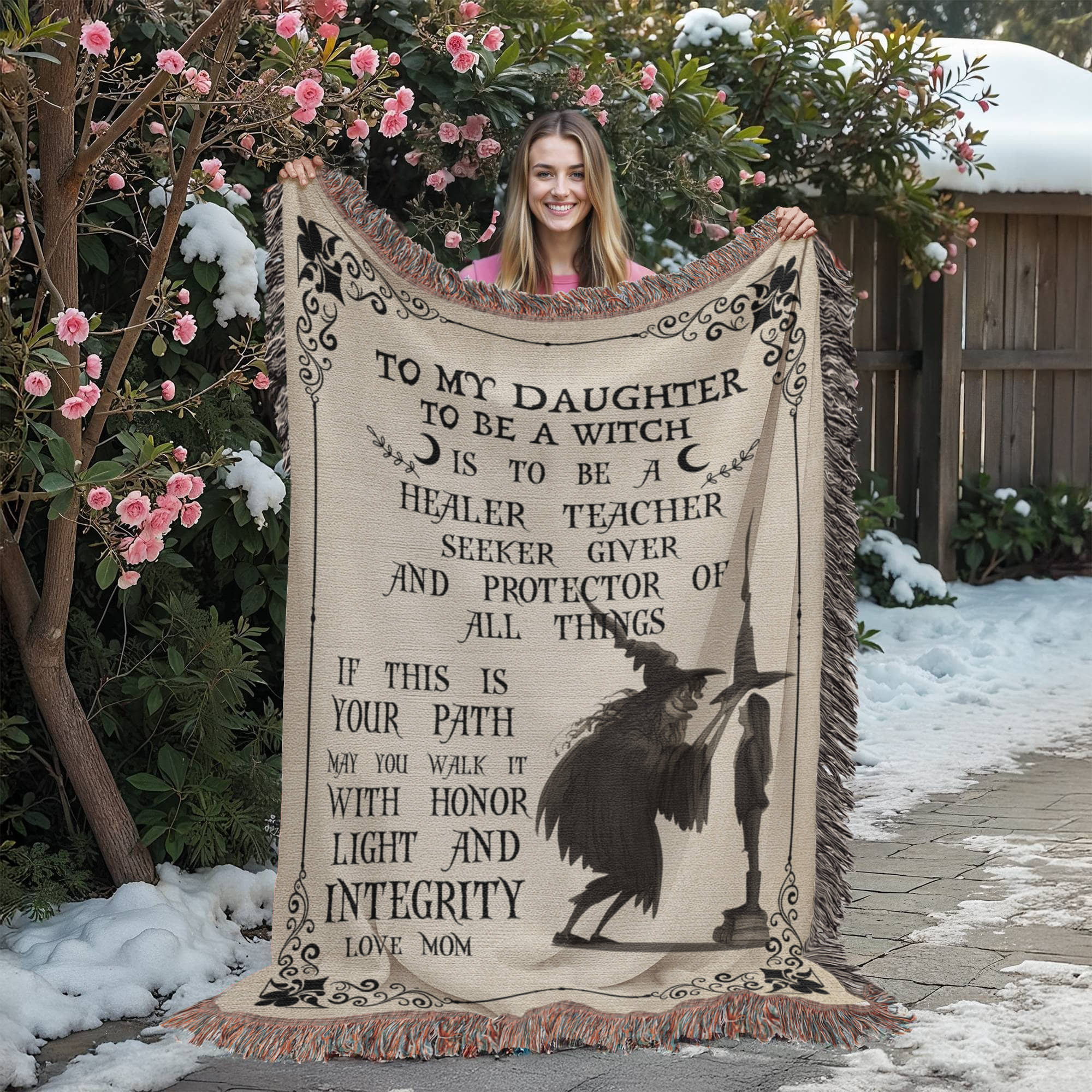 Heirloom Artwork Woven Blanket To My Daughter To Be a Witch-Express Your Love Gifts